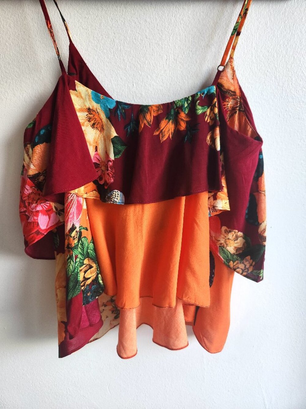 Farm Rio Colorful Layered Ruffle Top - Sz S - Picture 5 of 14